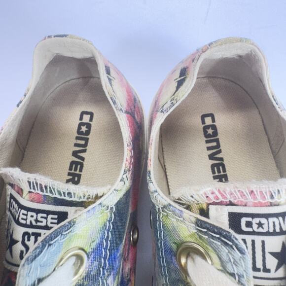 Converse All Star Women Sze 7 Low Top Floral Print 547279F Lace Up Casual Canvas - Picture 6 of 11